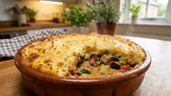 Helppo italialaistyylinen kasvis-cottage pie kotoisaksi lihattomaksi arki-illalliseksi